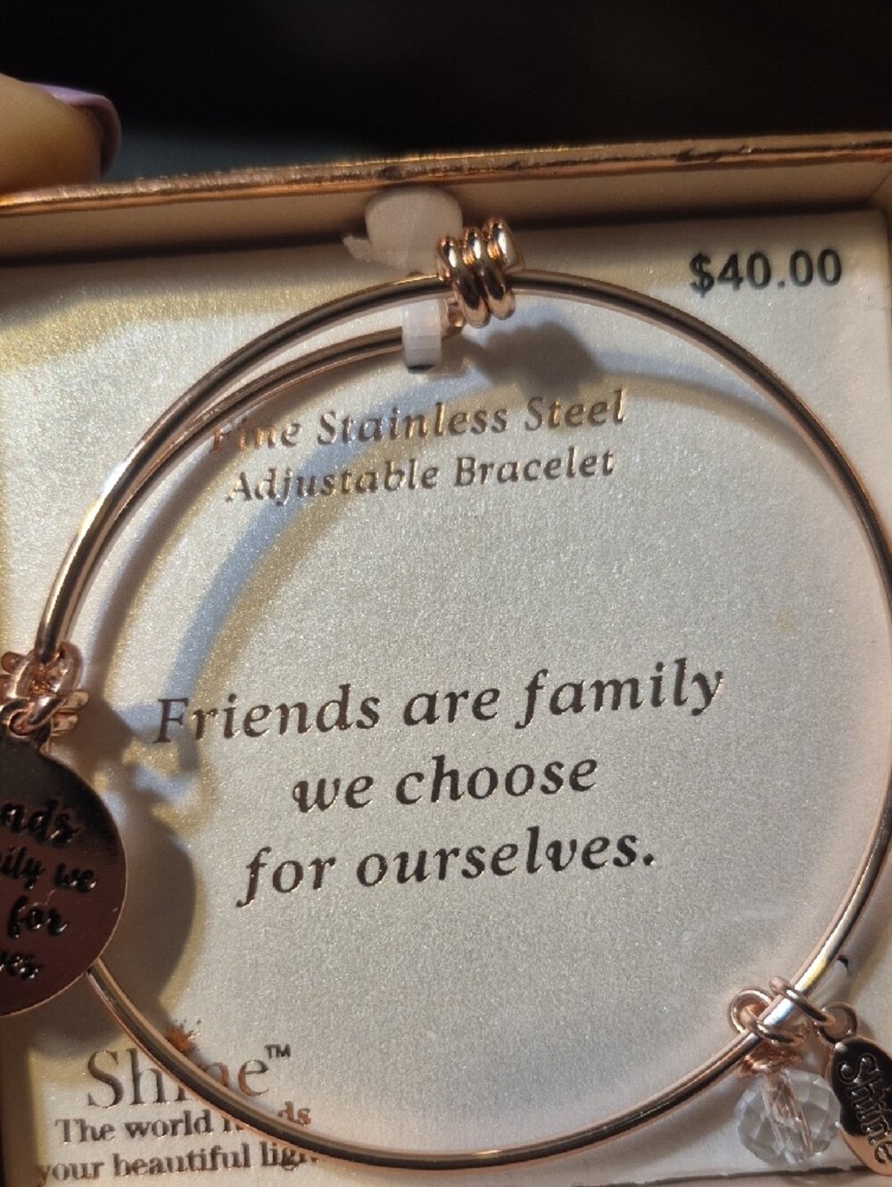 Shine Friends Forever Rose Gold Bangle Bracelet New - Picture 7 of 7